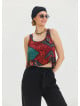 Thick Strap Asymmetric Cut Black Authentic Blouse 4634